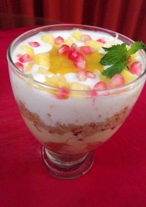 A picture of Mango curd pudding#summers#.