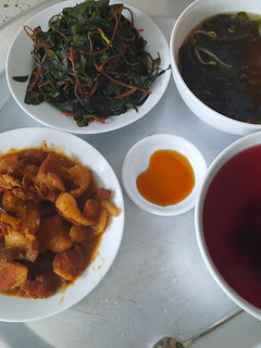 Hình của món Rau dền đỏ luộc.
