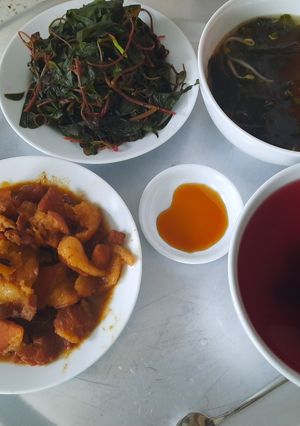 Hình của món Rau dền đỏ luộc.