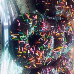Doughnuts with Homemade Chocolate Sauce A picture of Doughnuts with Homemade Chocolate Sauce.