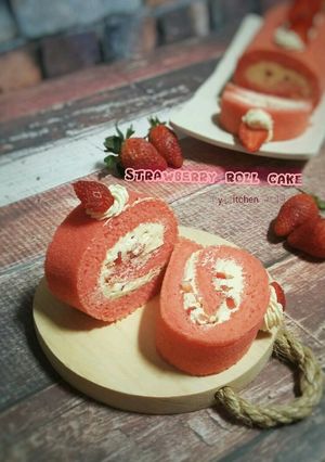 Foto resep Strawberry Roll Cake (Tepung Tapioka) #nonterigu