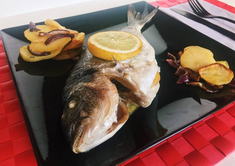 Dorada al horno con patatas