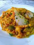 Arroz con roux de curry japonés, huevas y cocochas de calamar