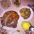 سمك مشوي مع خضار