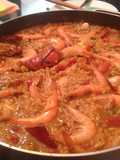 Arroz meloso con bogavantes y langostinos