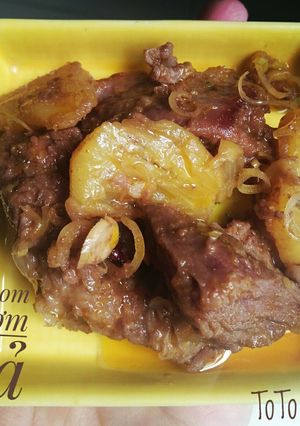 Hình của món Bò om thơm sả cho bé.