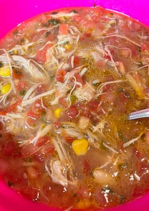 A picture of Chicken Tortilla Soup.