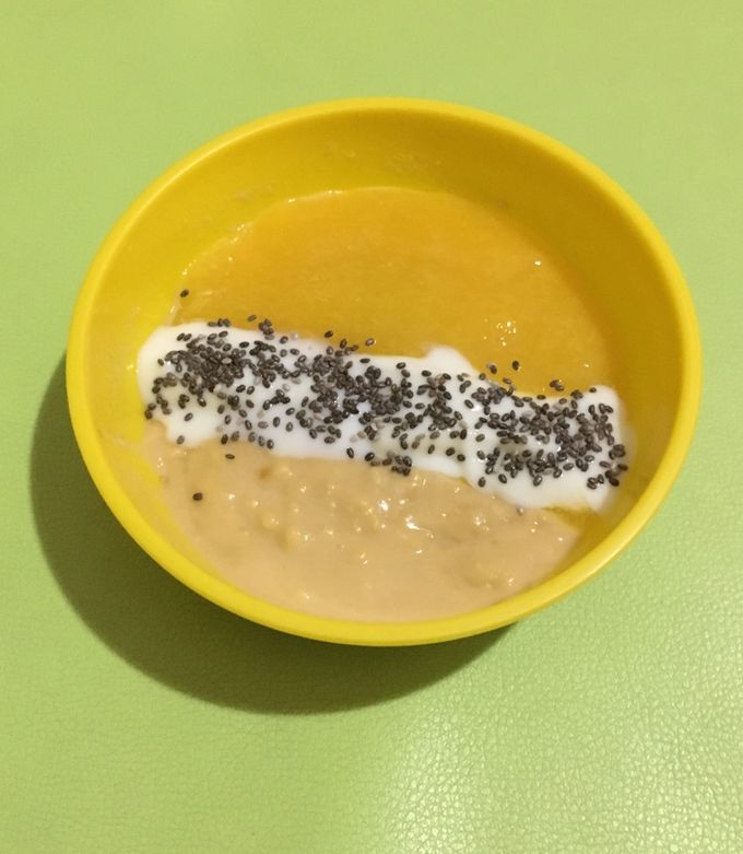 Foto resep Mpasi 8m+ bubur kacang ijo yoghurt mangga with chia seeds