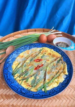 Hình của món Bánh Hành Hàn Quốc Pajeon (Bánh Xèo Hành Lá).