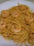 Espaguetis con camarones