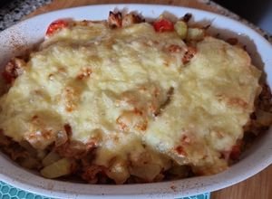 Una foto de Gratinado de atún y chayote