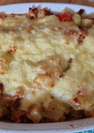 Una foto de Gratinado de atún y chayote