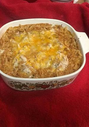 A picture of Terri's cheesy, veggie casserole.