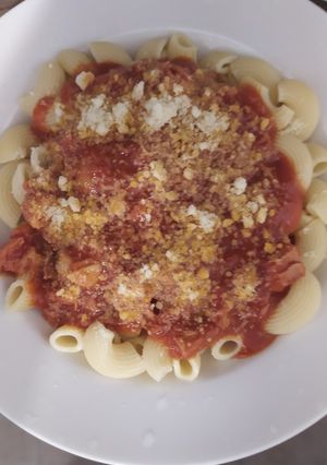 Una foto de Salsa de atún con pasta