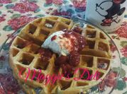 Una foto de waffle con harina integral