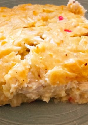 Una foto de Torta de repollo papa y pollo
