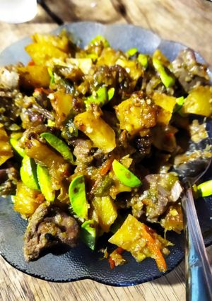 Foto resep Sambal goreng hati kentang pete