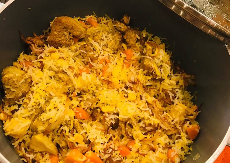 كبسة الدجاج بالخضروات 🍗🥔🌽🥕