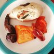 Pechuga de pollo rellena con zapallo italiano y almendras