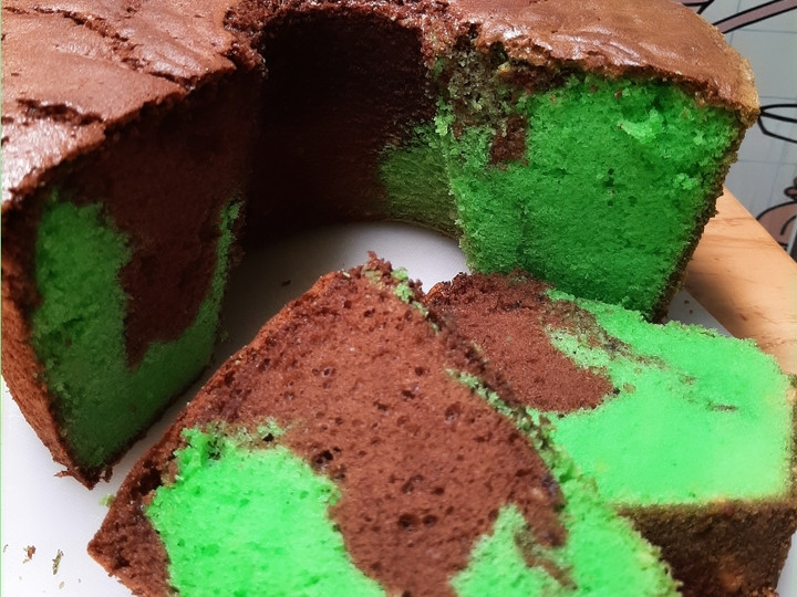 Bagaimana Menyiapkan Bolu panggang pandan coklat Anti Gagal