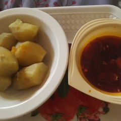 A picture of Sweet potatoes and palmoil.