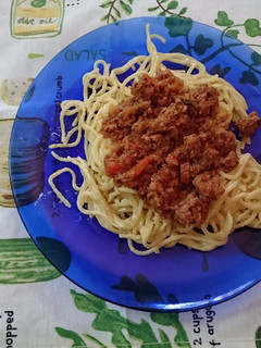 Una foto de Spaghetti con salsa boloñesa