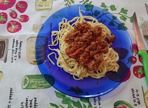 Una foto de Spaghetti con salsa boloñesa