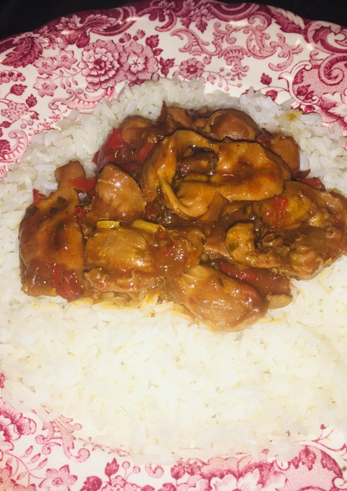 Una foto de Mollejas guisadas con salsa de soya
