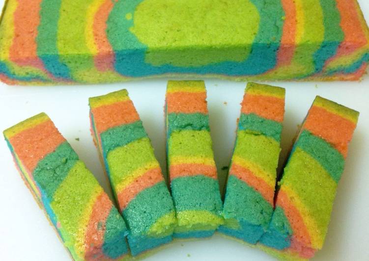 Cara meracik Cake putih telur rainbow yang Enak