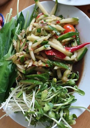 A picture of Cucumber salty and sour salad.