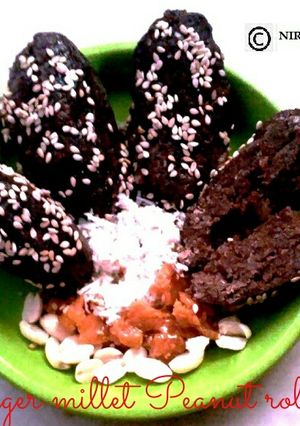 A picture of Finger Millet Peanut Rolls.
