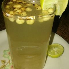 Jal jeera soda with bundi A picture of Jal jeera soda with bundi.