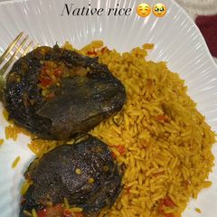 A picture of PALM OIL RICE (shinkafar manja).