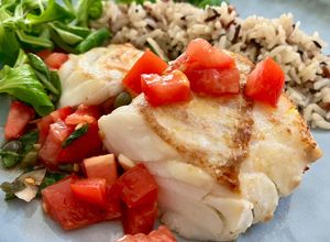 Une photo de Dos de Cabillaud Sauce Vierge