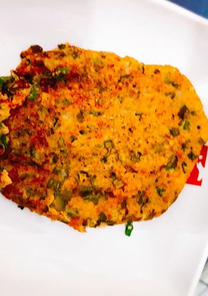 Una foto de Tortilla de quinua con cebolla verde