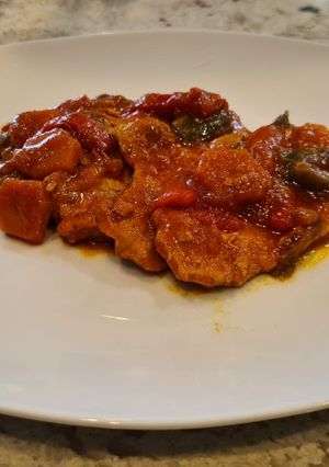Una foto de Filetes de lomo en salsa de verduras