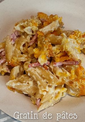 Une photo de Gratin de pâtes sauce cheddar