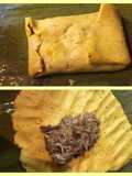 Tamal o bollo relleno de carne y pollo estilo venezolano