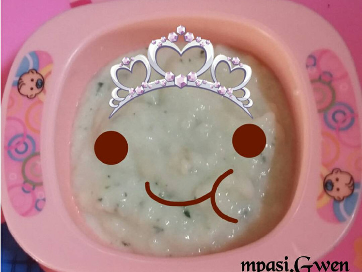 Cara Gampang Menyiapkan Mpasi Gwen 7m+ Nasi tim ikan sawi hijau yang Enak Banget