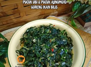 Gambar 29:1:26 - Pucuk ubi dan pucuk ajinomoto goreng ikan bilis