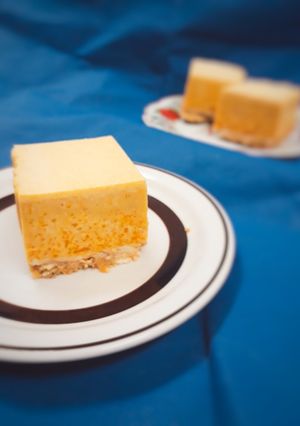 Hình của món Bánh bí đỏ không cần lò nướng.