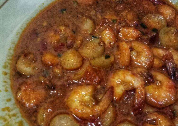 Udang & sosis saus pedas