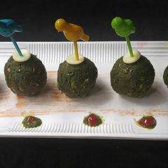 A picture of Peas Cheese balls.