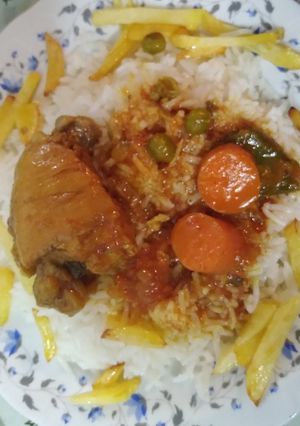 عکسی از دستور برنج مرغ به سبک مادربزرگ