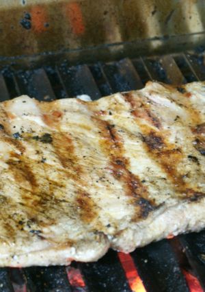 A picture of Argentinian Pork "Matambrito" marinated with Rosemary infusion.