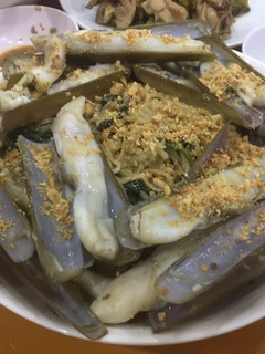 Hình của món Ốc móng tay xào mì rau muống.