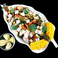 A picture of Steam Vegetables with Feta Cheese.