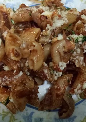 A picture of Baked cheese pasta.