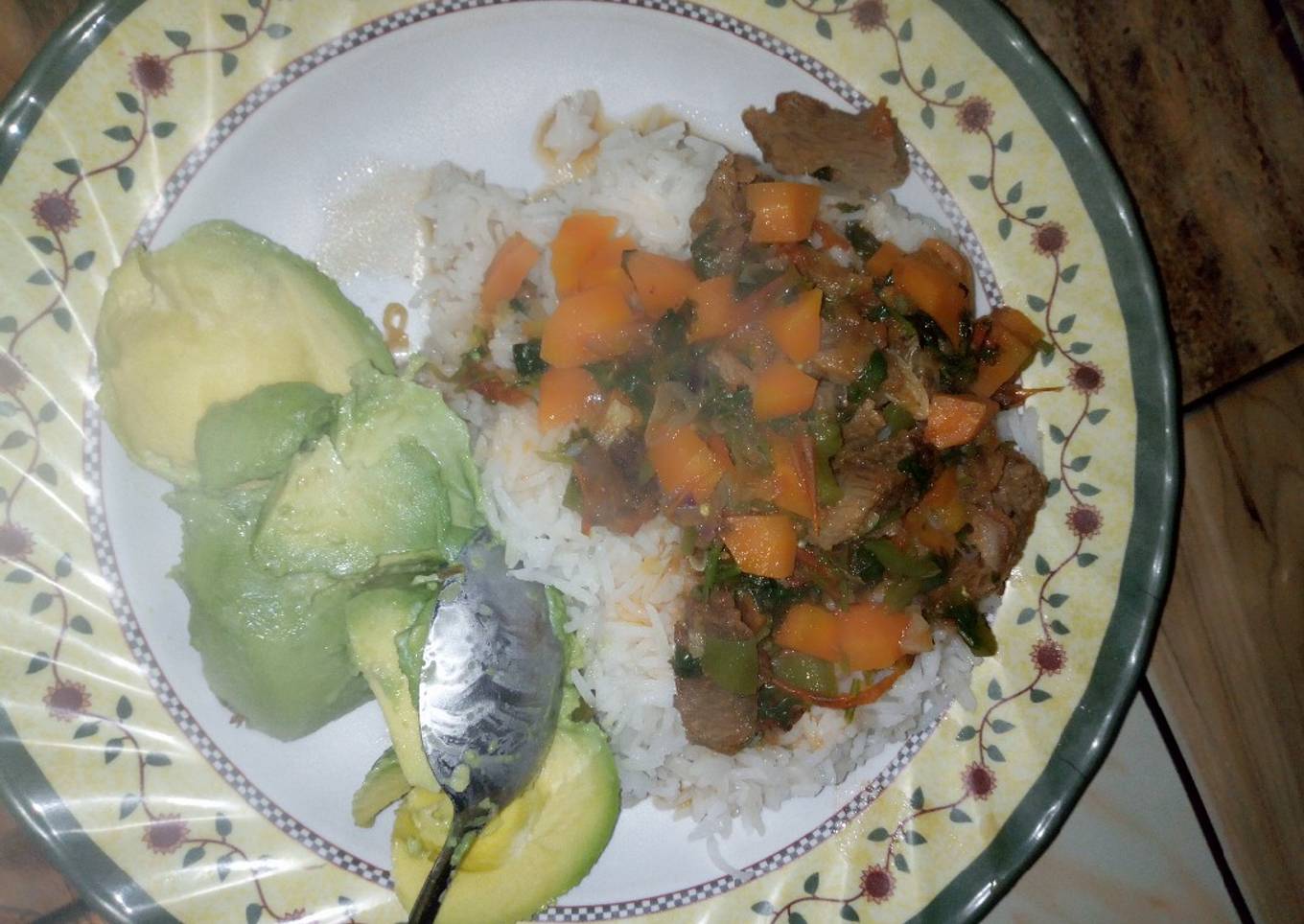 Beef stew and rice