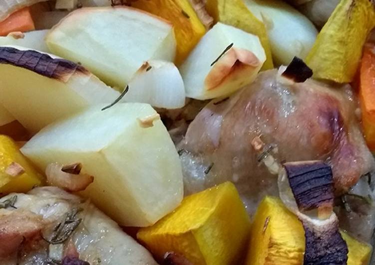 Frango e legumes no forno - Tudogosreceitas